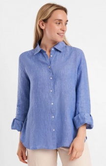 Boomerang Lina Linen Shirt Blue Nile